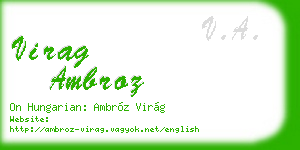 virag ambroz business card